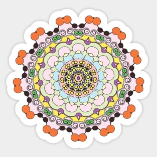 Unicorn pastel Mandala art, classic geometric repeated pattern Sticker